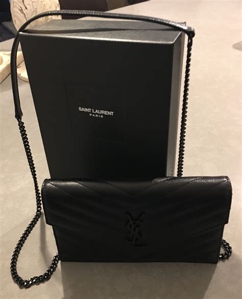 ysl black handbag chain|ysl black wallet on chain.